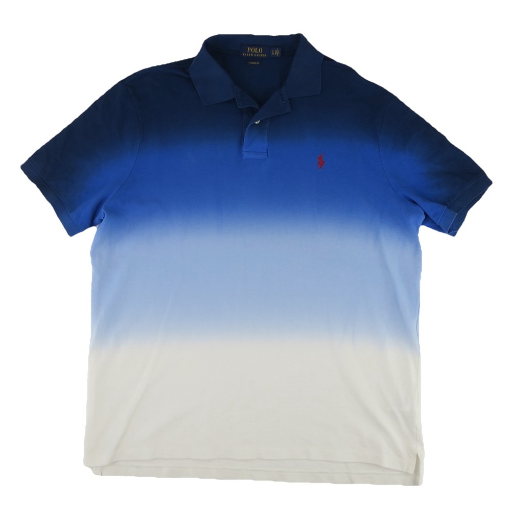 Polo Ralph Lauren‎ Multi Color Fade Polo Pony Shirt Mens Large Classic Blue